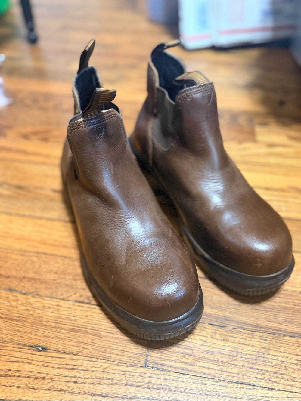 Georgia Boot Eagle One Waterproof Chelsea Work Boots Brown Leather Men’s